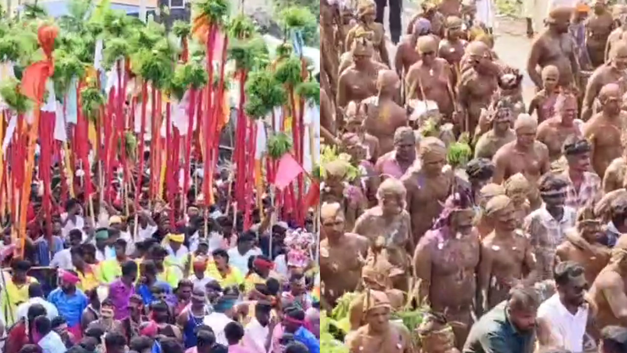 முத்துமாரியம்மன் கோயில் திருவிழா.. உடல் முழுவதும் சேற்றை பூசிக் கொண்டு நூதன முறையில் நேர்த்தி கடன்