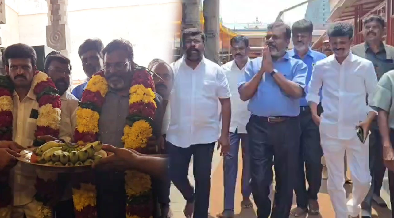 திருவண்ணாமலையில் சாமி தரிசனம் செய்த திருமாவளவன்