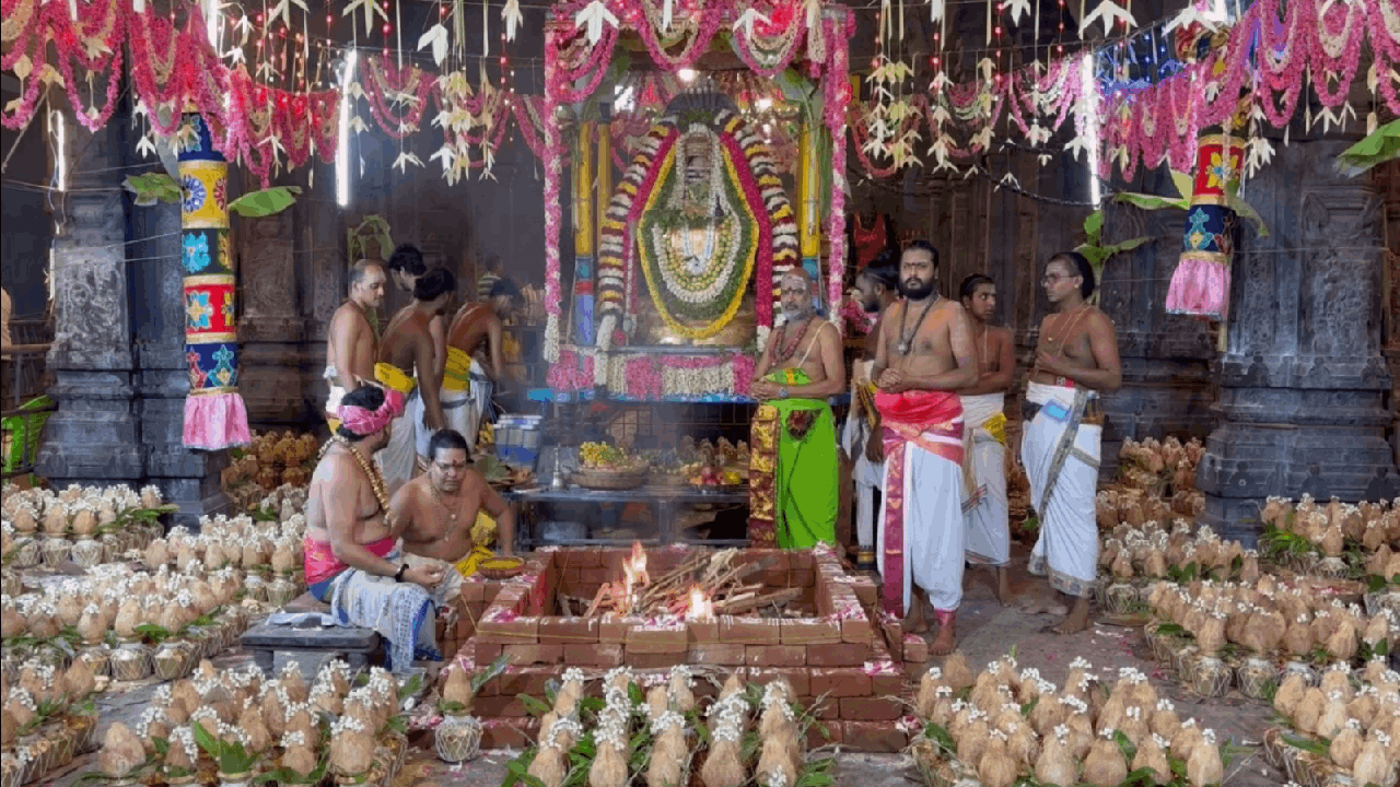 அண்ணாமலையார் கோவிலில் அக்னி தோஷ நிவர்த்தி விக்னேஸ்வர பூஜை.. ஏராளமான பக்தர்கள் பங்கேற்பு!