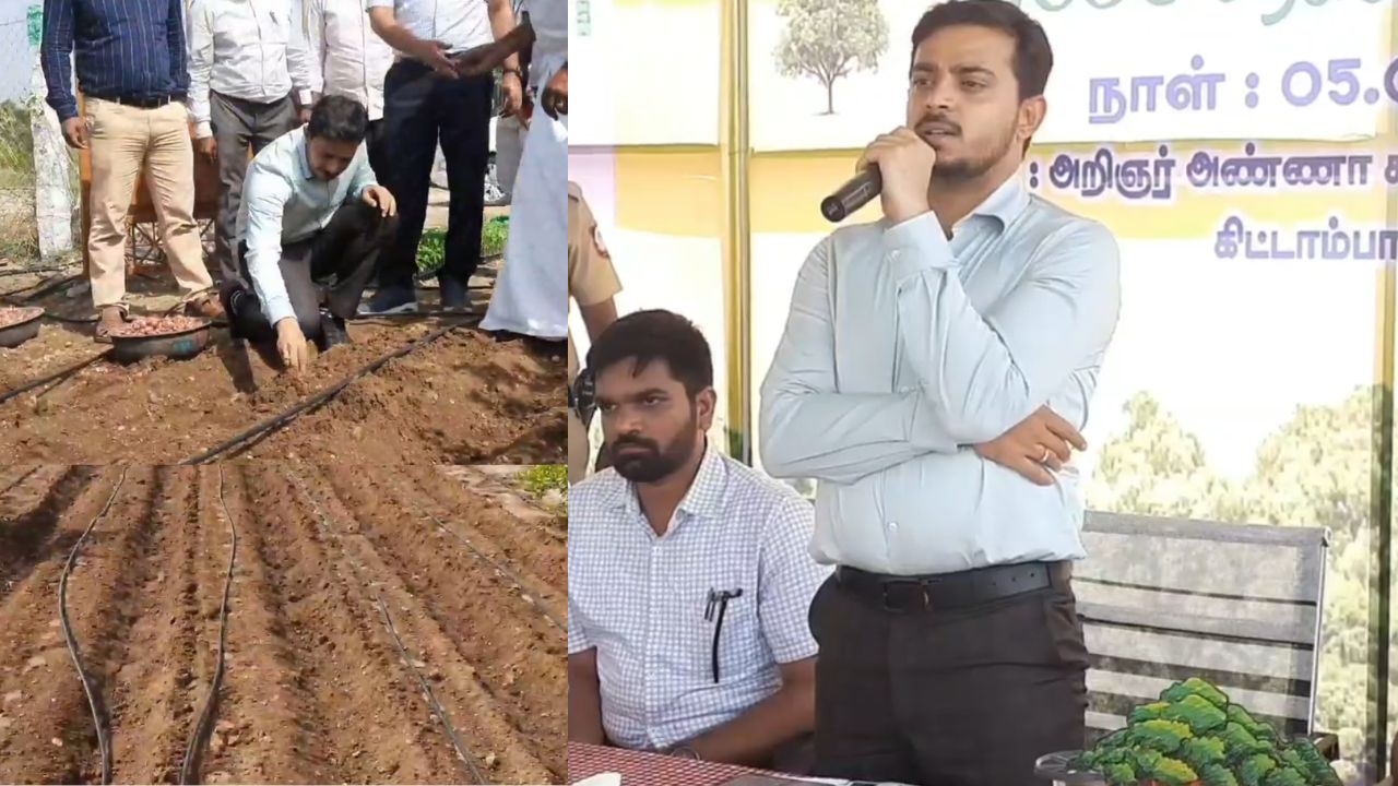 விவசாயிகளுடன் வெங்காயம் நடவு செய்த கோவை கலெக்டர்!