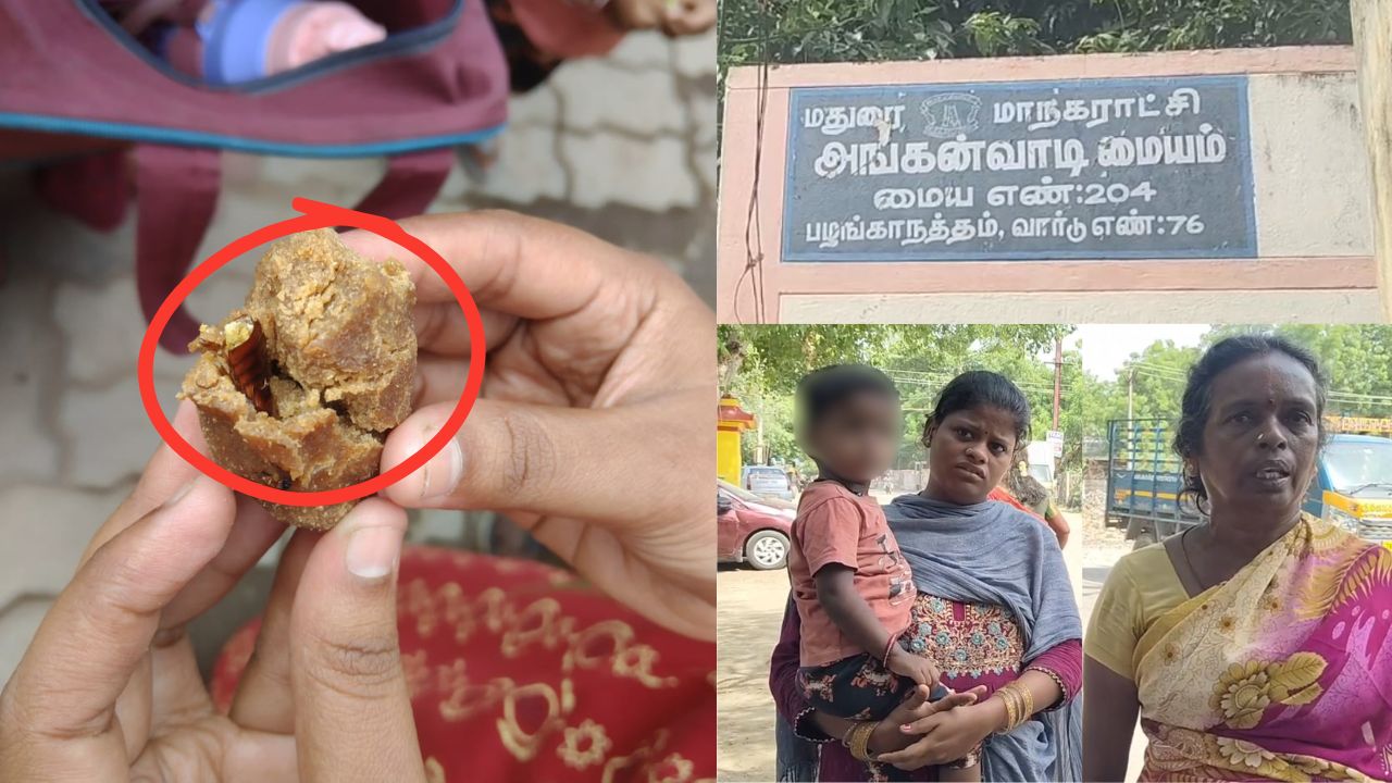 அங்கன்வாடி கொழுக்கட்டையில் கரப்பான் பூச்சி.. அதிர்ச்சியில் பெற்றோர்