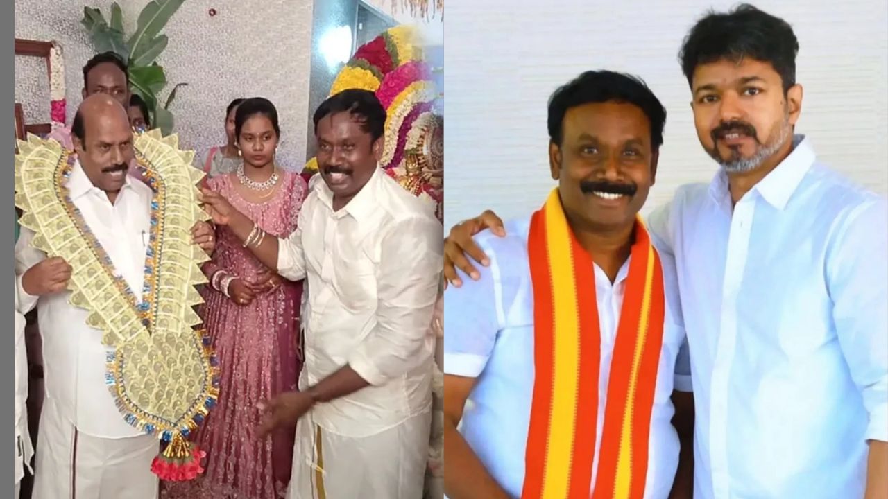 மன்னிச்சிடுங்க தலைவரே.. அமைச்சருக்கு பணமாலை: மன்னிப்பு கேட்ட தவெக மா.செ.! 