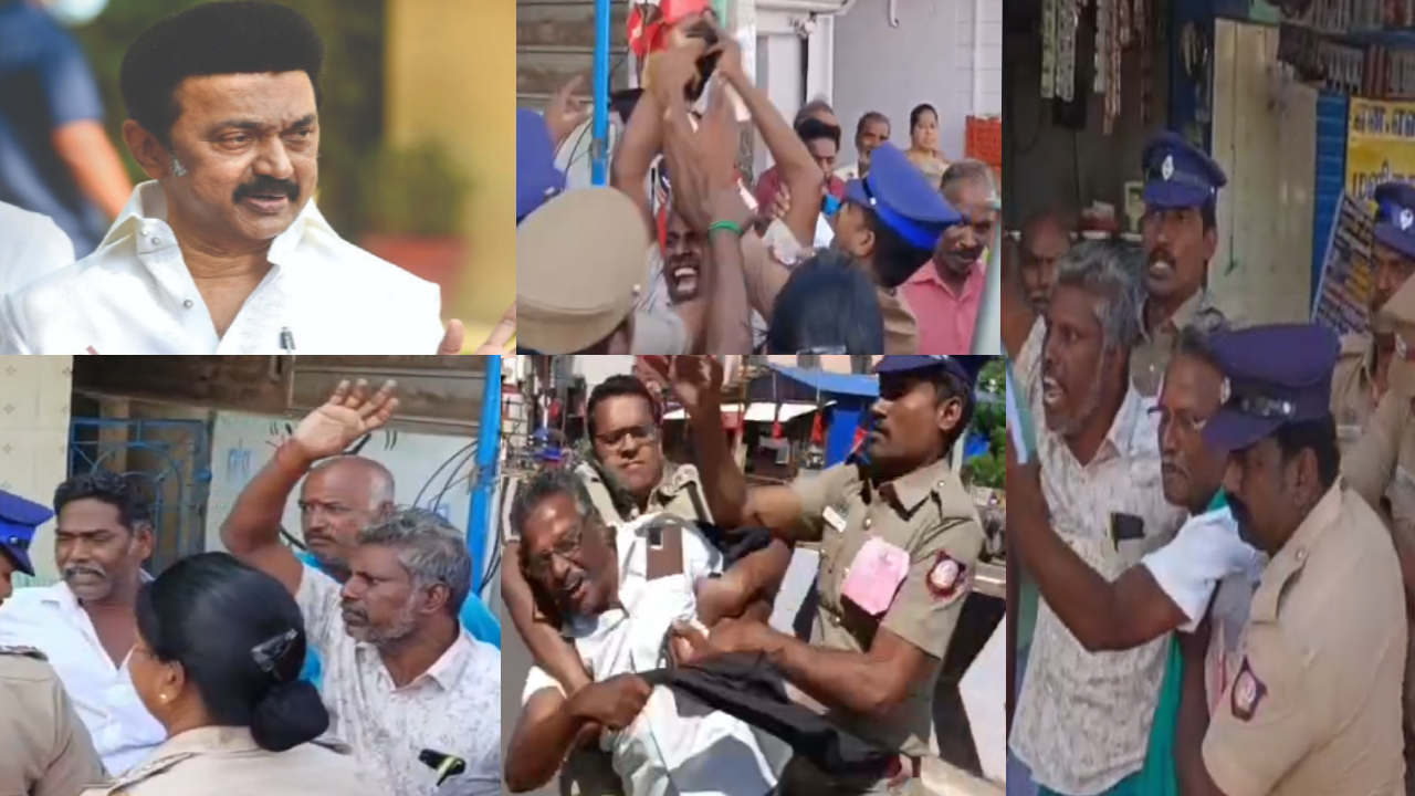தஞ்சையில் முதல்வருக்கு கருப்புக்கொடி.. விவசாயிகள் கைது!