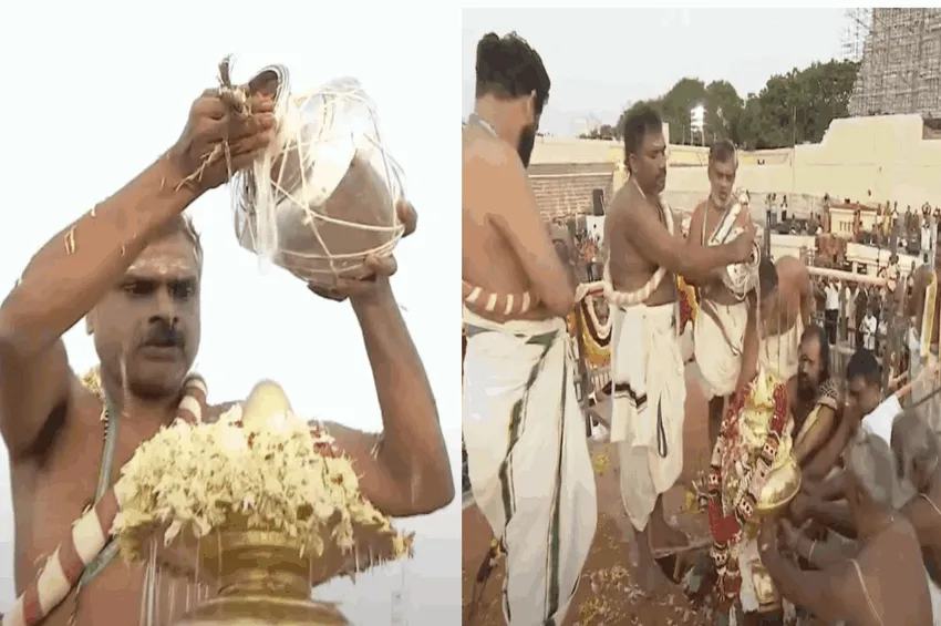 சுப்பிரமணிய சுவாமி கோவிலில் குடமுழுக்கு விழா.. மந்திரங்கள் ஓதி நடைபெற்ற திருக்குட நன்னீராட்டு..!