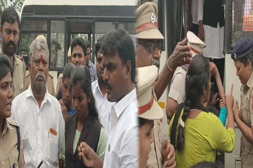   பள்ளி மாணவன் மர்ம மரணம்: கலெக்டரிடம் மனு கொடுக்க சென்ற உறவினர்கள்..கைது செய்த காவல்துறை