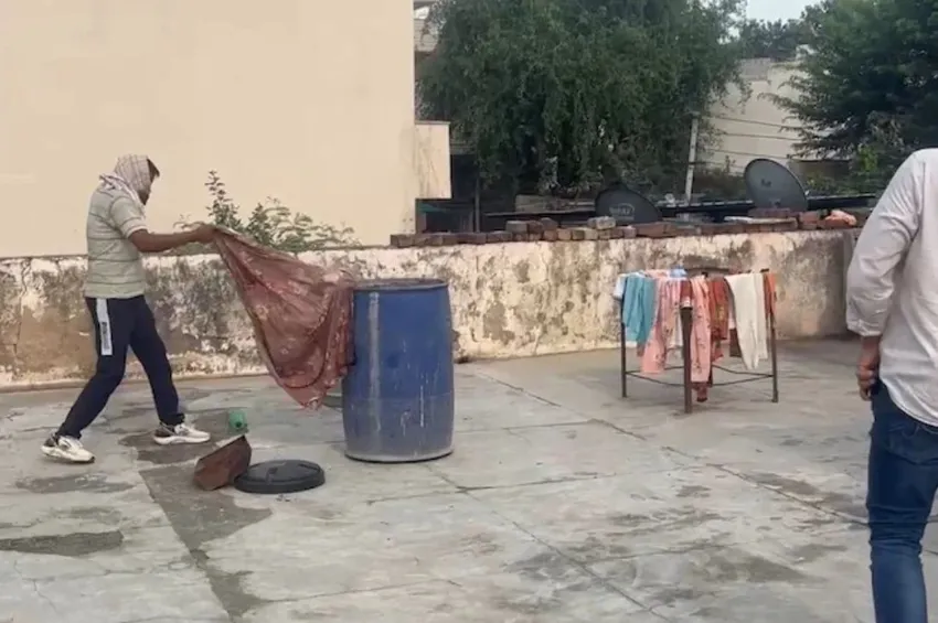 பேரலுக்குள் கணவன் சடலம்.. மாயமான மனைவி!