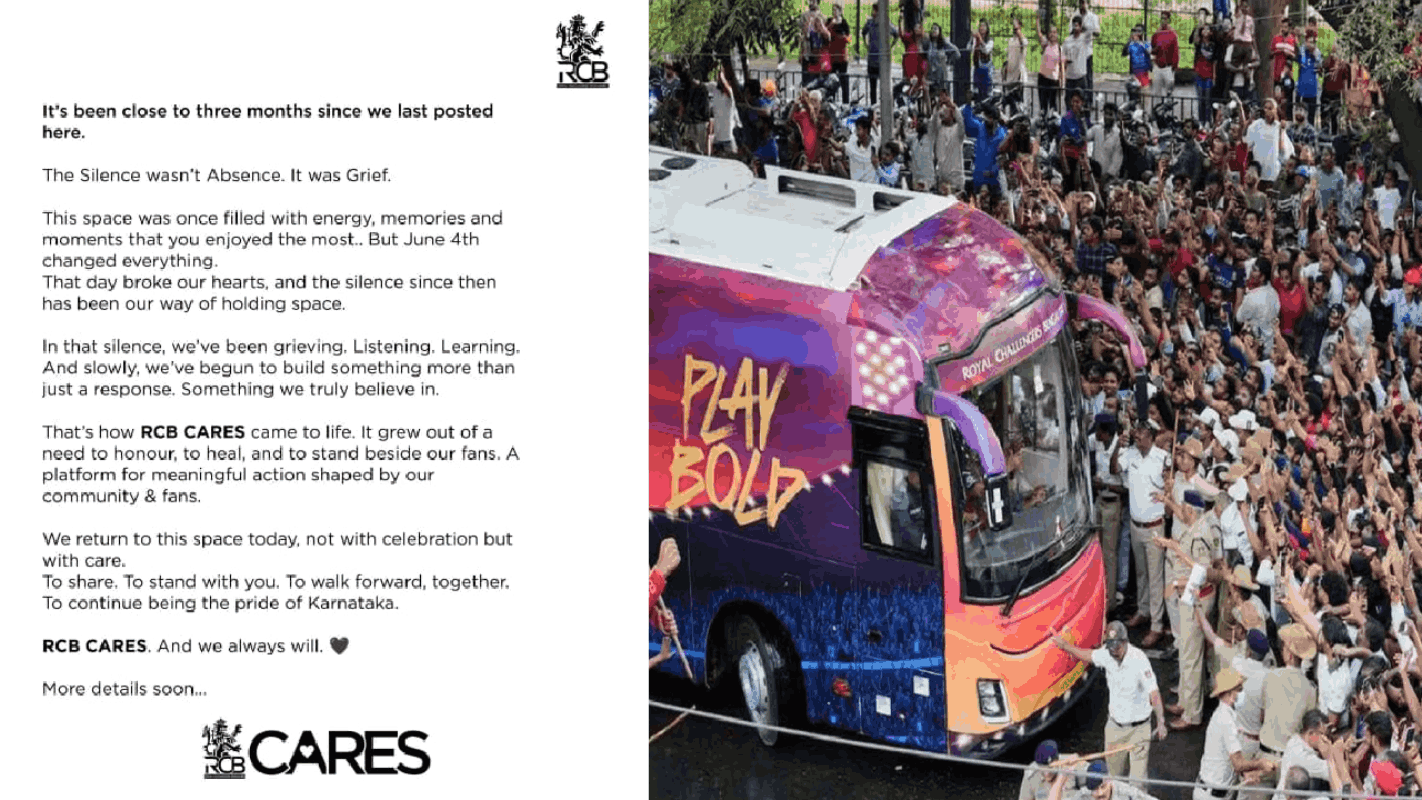 ‘RCB CARES’  - கூட்ட நெரிசல் சம்பவத்திற்குப் பிறகு ராயல் சேலஞ்சர்ஸ் பெங்களூருவின் புதிய நிவாரணத் திட்டம்!