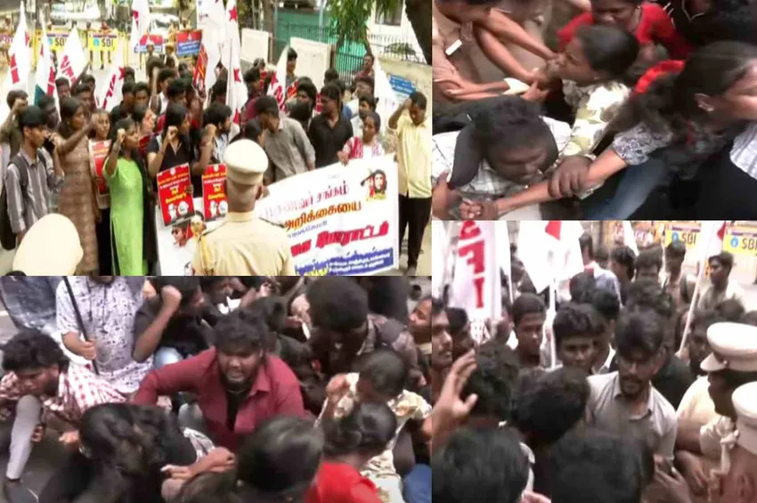 பல்கலைக்கழக பாடத்திட்டத்தில் ஜோதிடம்: எதிர்த்துப் போராடிய மாணவர்கள் கைது!