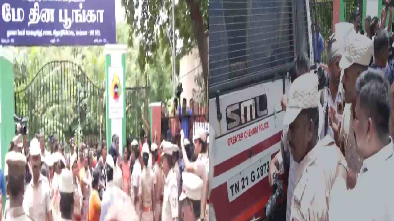 சென்னை மே தின பூங்காவில் பரபரப்பு: தூய்மை பணியாளர்களை கைது செய்த போலீசார்!