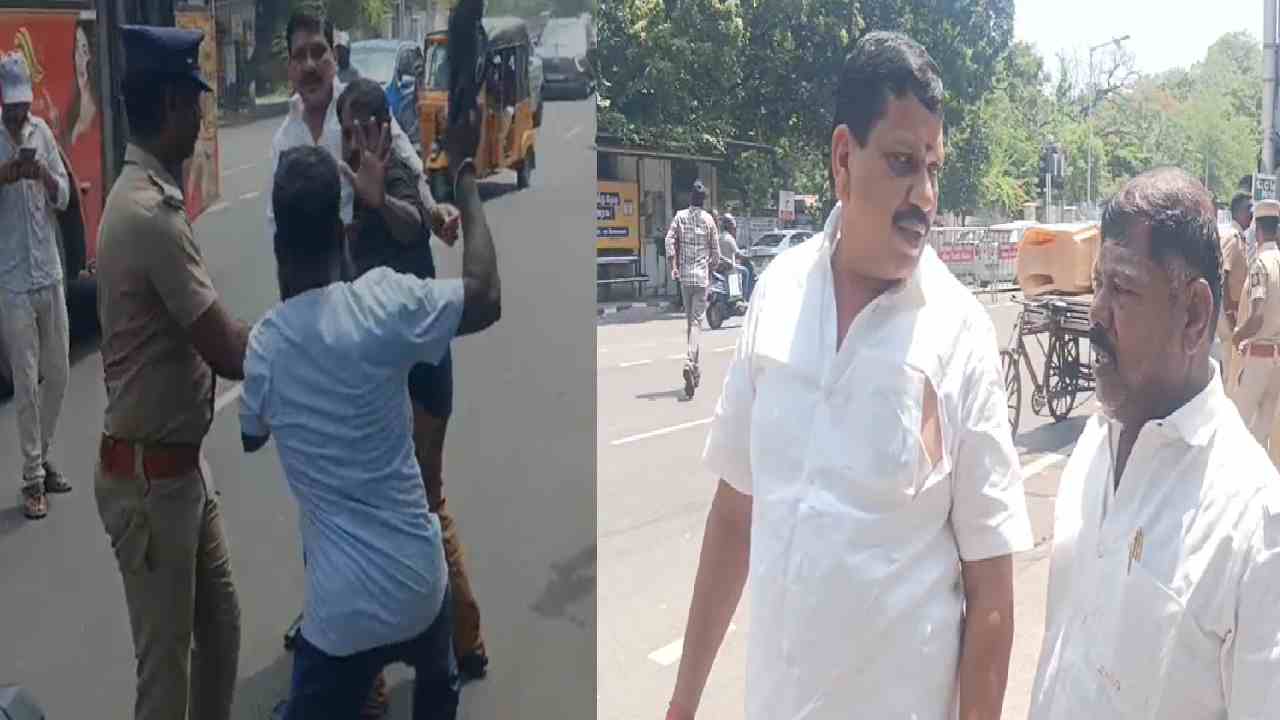 டிஜிபி அலுவலகம் முன்பு பரபரப்பு: புரட்சித் தமிழகம் கட்சித் தலைவர் மீது தாக்குதல்!