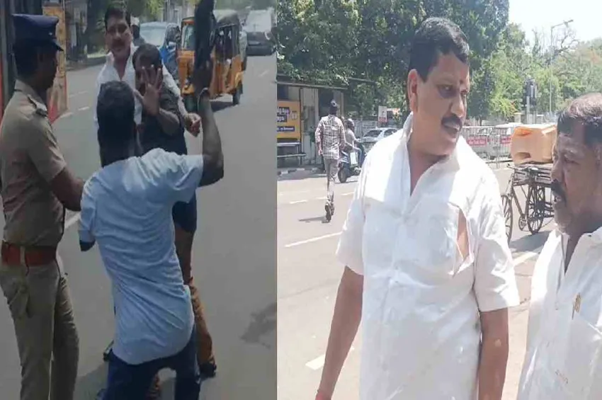 டிஜிபி அலுவலகம் முன்பு பரபரப்பு: புரட்சித் தமிழகம் கட்சித் தலைவர் மீது தாக்குதல்!