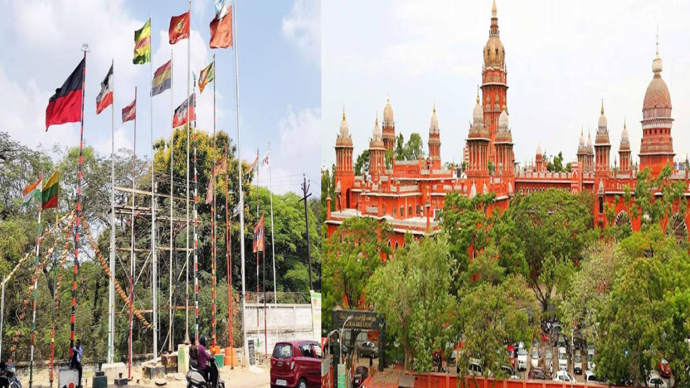 கொடிக்கம்பங்கள் விவகாரம்: தமிழக அரசுக்குச் சென்னை உயர் நீதிமன்றம் பாராட்டு!