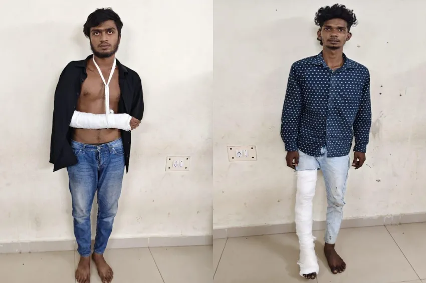   வீடு புகுந்து கல்லூரி மாணவர்களை வெட்டிய 2 பேருக்கு மாவுக்கட்டு