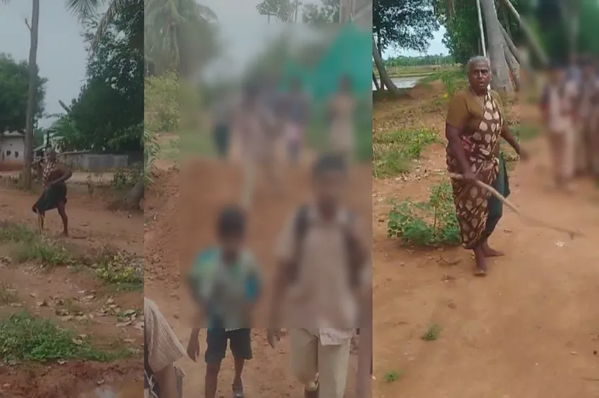  தஞ்சாவூர் அருகே பாதை பிரச்சனை: மாணவர்களுக்கு வழிவிடாமல் அராஜகம்