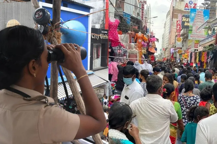 தீபாவளிப் பண்டிகை: சென்னையில் 18,000 போலீஸார் குவிப்பு.. ட்ரோன் மூலம் தீவிர கண்காணிப்பு!