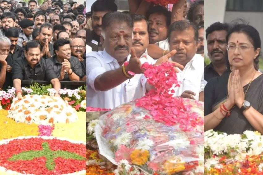 ஜெயலலிதாவின் 9-ஆம் ஆண்டு நினைவு நாள்: இ.பி.எஸ்., ஓ.பி.எஸ். தனித்தனியாக அஞ்சலி!