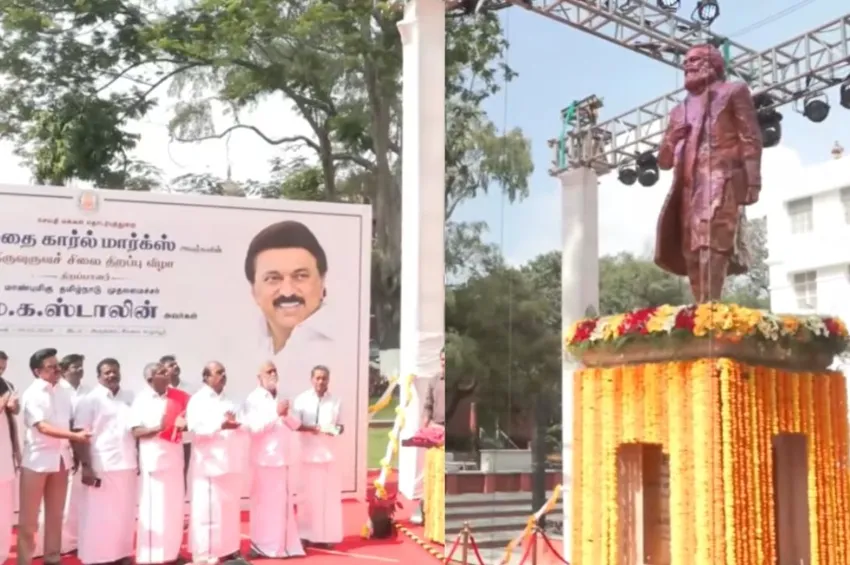 கன்னிமாரா நூலகத்தில் கார்ல் மார்க்ஸ் சிலை: முதல்வர் ஸ்டாலின் திறந்து வைத்தார்!
