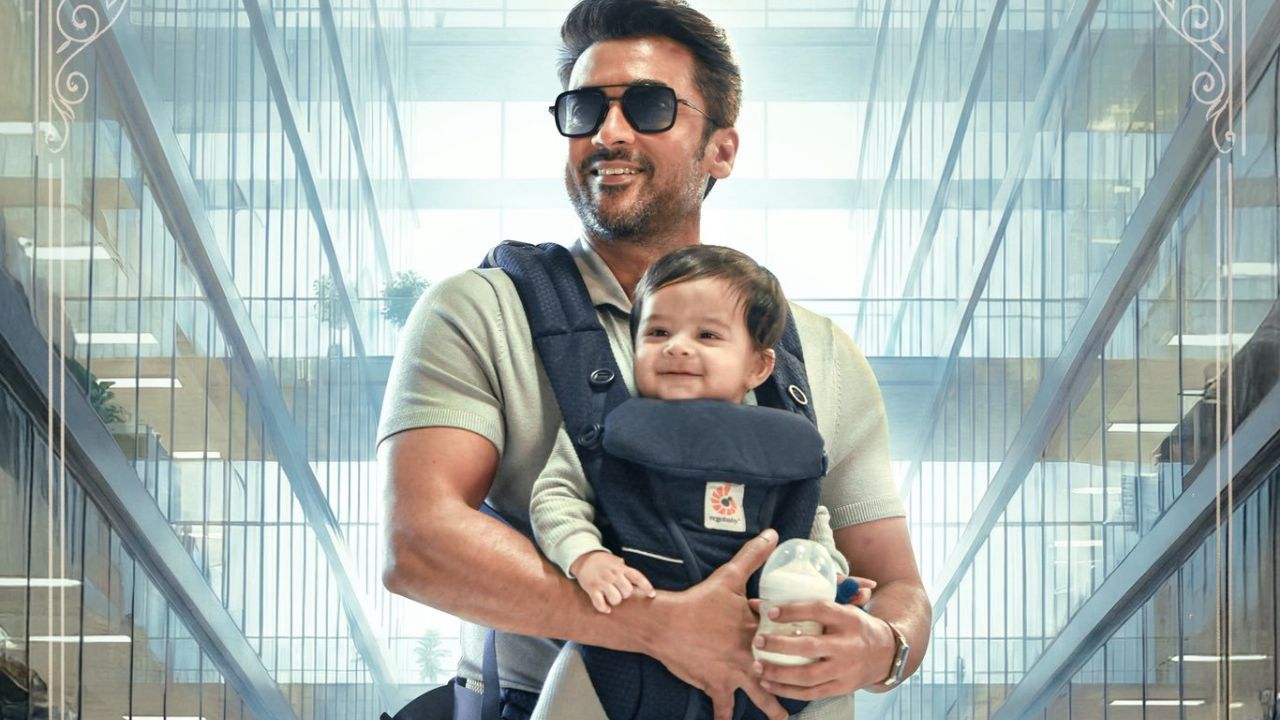 சூர்யா 46: குழந்தையுடன் க்யூட் லுக்.. வைரலாகும் ஃபர்ஸ்ட் லுக்!