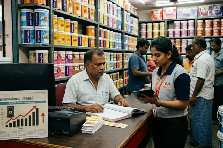 வீடு கட்டுவோருக்கு அதிர்ச்சி: பெயிண்ட் விலையை உயர்த்தும் முன்னணி நிறுவனங்கள்!