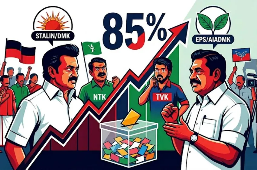 85% வாக்குப்பதிவு: யாருக்குச் சாதகம்? திமுக - அதிமுக முகாம்களில் நிலவும் உச்சகட்ட பதற்றம்!
