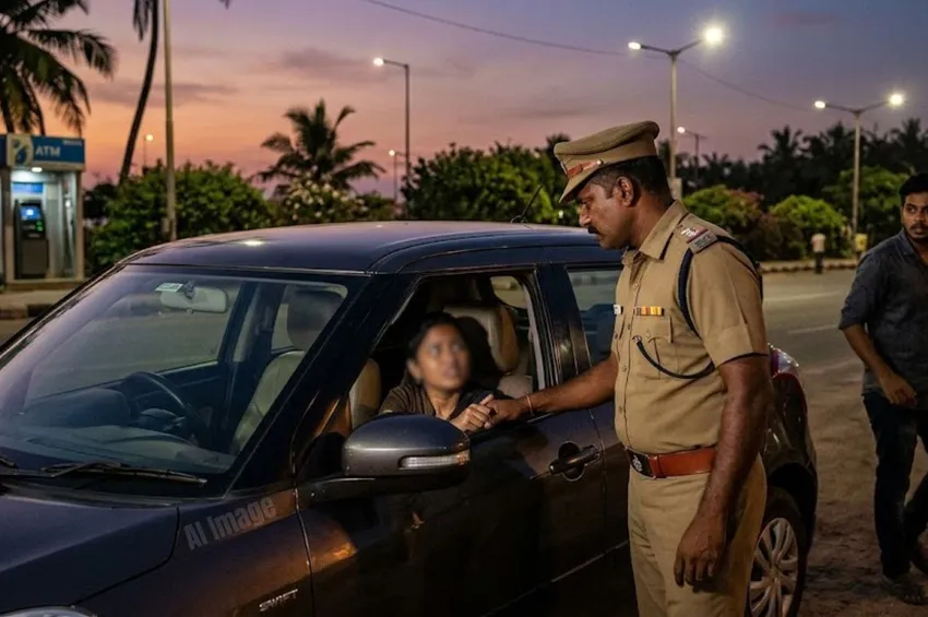 ஆண் நண்பருடன் காரில் இருந்த பெண்ணுக்குப் பாலியல் தொல்லை: காவலர் அதிரடி கைது!