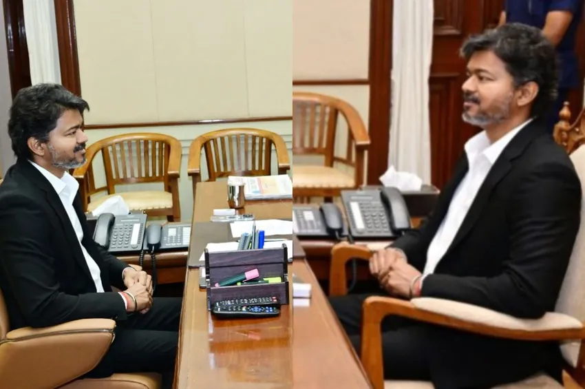 தலைமைச் செயலகத்தில் முதல்வர் விஜய் நாற்காலி மாற்றம்: பின்னணி என்ன? தலைமைச் செயலகத்தில் முதல்வர் விஜய் நாற்காலி மாற்றம்: பின்னணி என்ன?