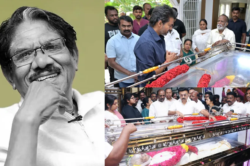 இயக்குனர் இமையம் பாரதிராஜா மறைவு...  அரசியல் தலைவர்கள் திரைத்துறையினர் அஞ்சலி!
