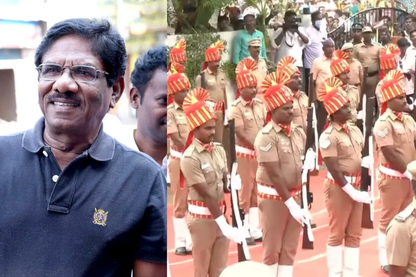 72 குண்டுகள் முழங்க பிரியா விடை...  இயக்குநர் பாரதிராஜா உடல் நல்லடக்கம்!