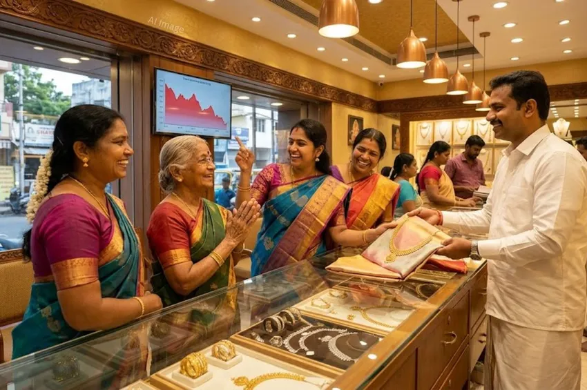 நகை பிரியர்கள் ஹேப்பி நியூஸ்.. வாரத்தின் முதல் நாளே குறைந்த தங்கம் விலை!