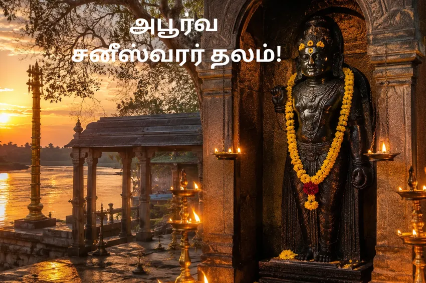 மேற்குநோக்கி அருள்பாலிக்கும் சுயம்பு சனீஸ்வரர்... பக்தர்கள் தேடி வரும் அதிசய ஆலயம்! மேற்குநோக்கி அருள்பாலிக்கும் சுயம்பு சனீஸ்வரர்... பக்தர்கள் தேடி வரும் அதிசய ஆலயம்!