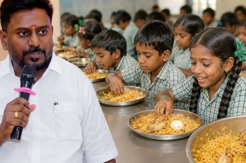 அரசு பள்ளியில் சுடச் சுட சிக்கன் பிரியாணி.. தமிழக அரசின் புதிய திட்டம்!