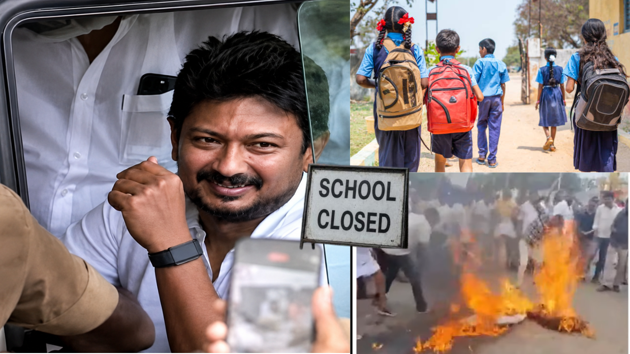 உதயநிதி கைது எதிரொலி... பள்ளிகளுக்கு விடுமுறை...
