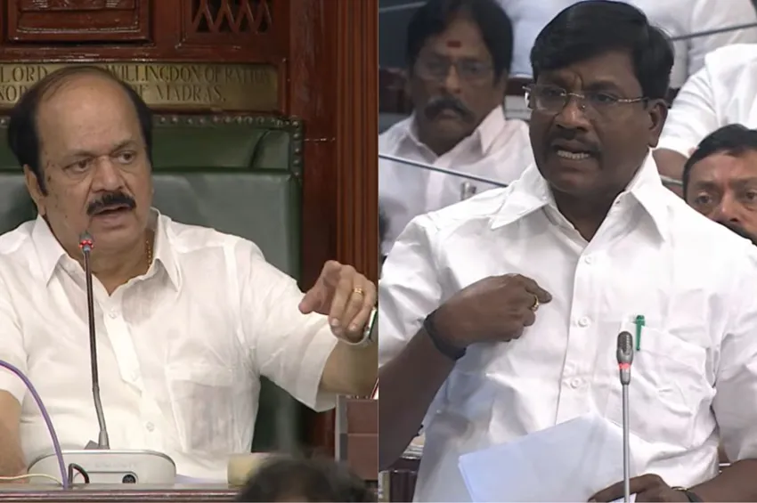 என்ன சண்டைக்கு வர்றீங்களா? அமைச்சர் பேச்சால் சலசலப்பு.. டென்ஷனான சபாநாயகர்!