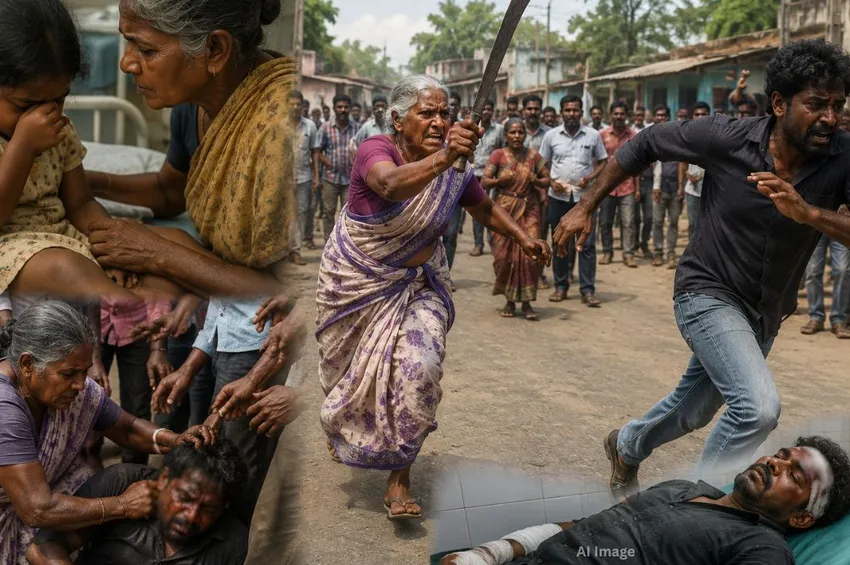 சிறுமி பாலியல் வன்கொடுமை.. இளைஞரை ஓட ஓட விரட்டி வெட்டிய பாட்டி! சிறுமி பாலியல் வன்கொடுமை.. இளைஞரை ஓட ஓட விரட்டி வெட்டிய பாட்டி!