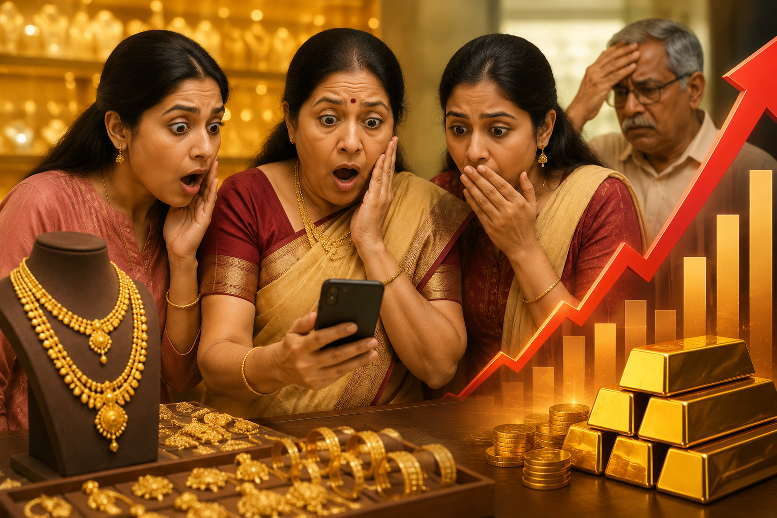 ஒரே நாளில் சவரனுக்கு ரூ.2000 விலை உயர்வு! நகைப்பிரியர்கள் ஷாக்!