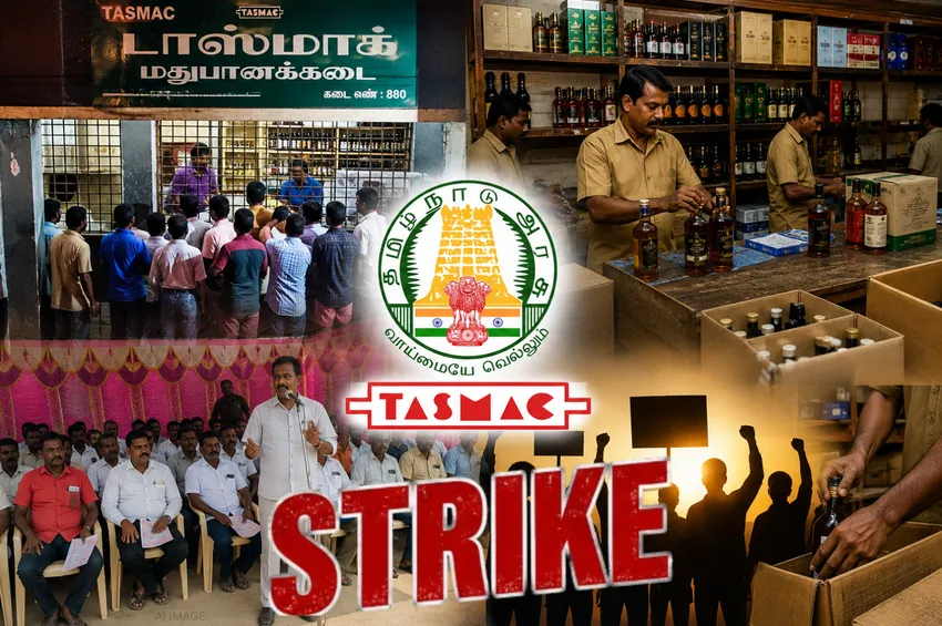 அய்யோ போச்சே... மதுபிரியர்கள் குமுறல்! நாளை முதல் டாஸ்மாக் ஊழியர்கள் ஸ்ட்ரைக்...