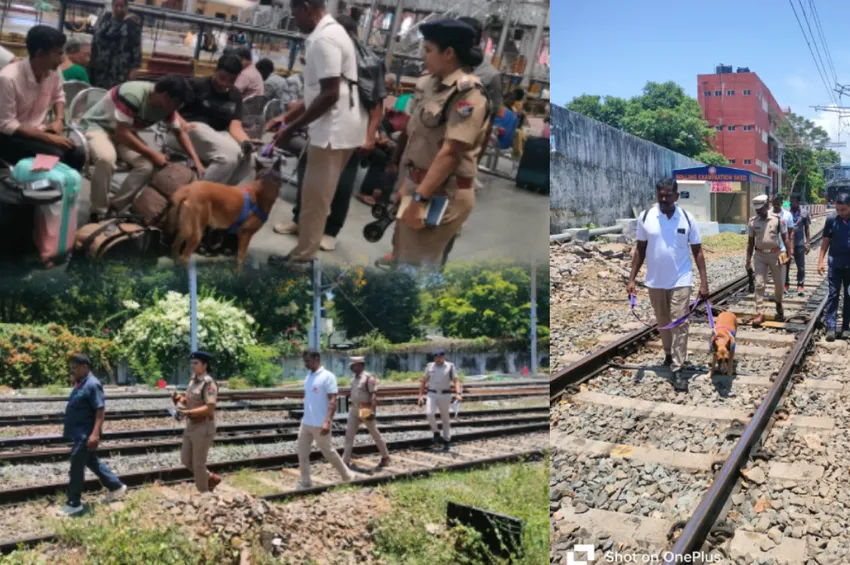  ரயில் நிலையங்களில் தீவிர சோதனையில் ஈடுபட்ட  ரயில்வே பாதுகாப்பு படை! 
