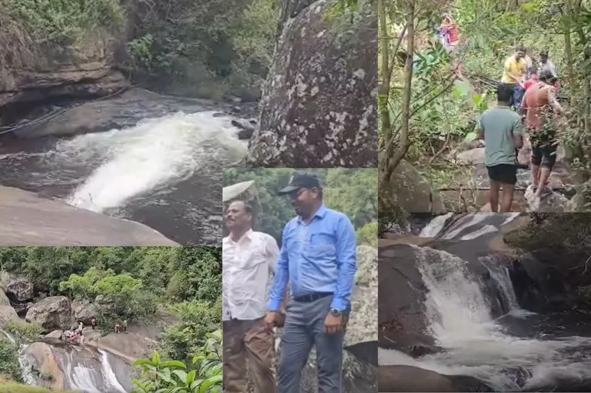 பெப்பர் அருவியில் பாதுகாப்பு இல்லையா? கொட்டும் மழையில் ஆட்சியர் ஆய்வு