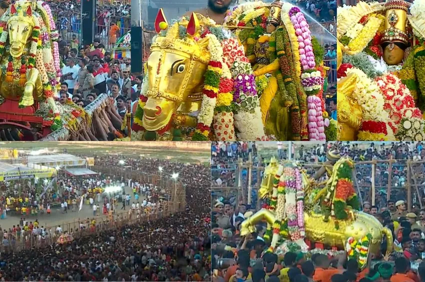 மதுரை சித்திரை திருவிழா: பச்சைப்பட்டு உடுத்தி வைகை ஆற்றில் இறங்கினார் கள்ளழகர்!